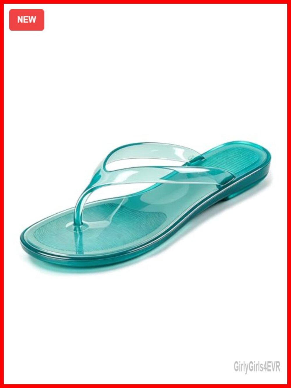 PVC Jelly Flip Flops Slip-On Thong Sandals Lightweight Non Slip Beach Vacation